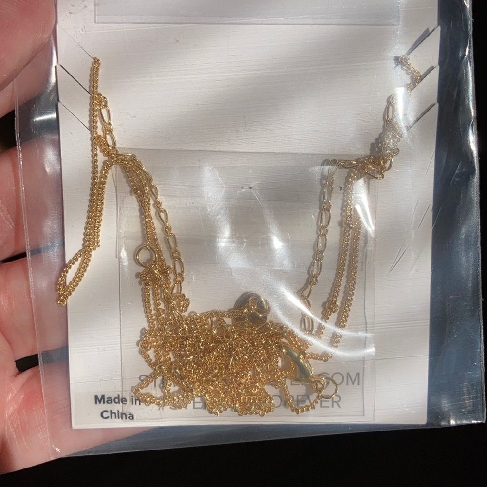 Sterling Forever Triple Chain Layered Triangle - Picture 4 of 4